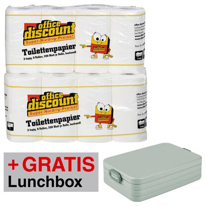 Artikelbild 7 für AKTION: office discount Toilettenpapier 3-lagig, 112 Rollen + GRATIS Mepal Lunchbox large nordic sage, Artikelnummer 440028