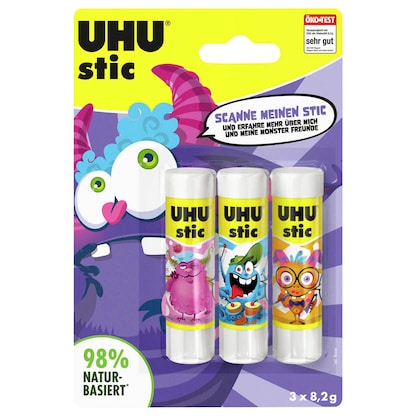 Artikelbild 15 für 3 UHU MONSTER Klebestifte 3x 8,2 g, Artikelnummer 312656