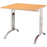 Artikelbild 1 für HAMMERBACHER FS08 höhenverstellbarer Schreibtisch buche quadratisch, C-Fuß-Gestell silber 80,0 x 80,0 cm, Artikelnummer 860390