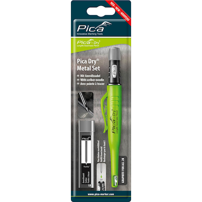Artikelbild 2 für Pica Metal Dry 3030 inkl. Anreißnadel Tieflochmarker-Bleistift Set schwarz 2B 2,8 mm, 1 Set, Artikelnummer 549339