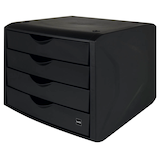 Artikelbild 1 für helit Schubladenbox the green chameleon schwarz H6429595, DIN A4 mit 4 Schubladen, Artikelnummer 823760