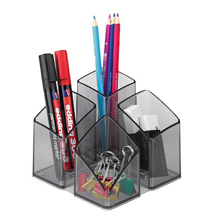 Artikelbild für HAN Stiftehalter SCALA grau-transparent Polystyrol 4 Fächer 12,5 x 12,5 x 10,0 cm, Artikelnummer 120741