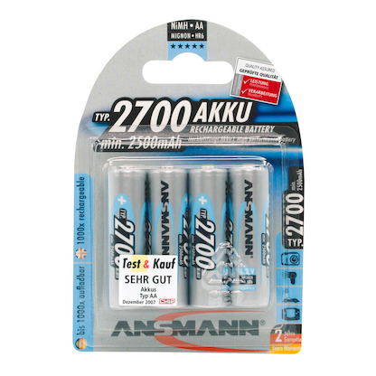 Artikelbild 3 für 4 ANSMANN Akkus maxE Mignon AA min. 2.500 mAh, Artikelnummer 890487