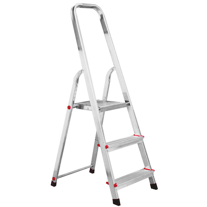 Artikelbild für KRAUSE Stehleiter einseitig CORDA silber 3 Stufen, H: 125,0 cm, Artikelnummer 569816