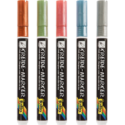 Artikelbild 2 für folia METALLIC EFFECTS Kreidemarker farbsortiert 1,0 - 2,0 mm, 5 St., Artikelnummer 314631