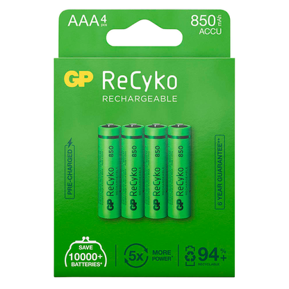 Artikelbild 12 für 4 GP Akkus ReCyko+ Micro AAA 850 mAh, Artikelnummer 289882