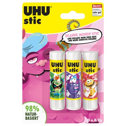 Artikelbild 2 für 3 UHU MONSTER Klebestifte 3x 8,2 g, Artikelnummer 312656