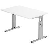 Artikelbild 1 für HAMMERBACHER OS 12 höhenverstellbarer Schreibtisch weiß rechteckig, C-Fuß-Gestell silber 120,0 x 80,0 cm, Artikelnummer 657179