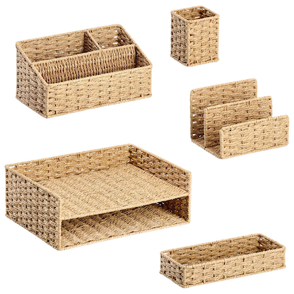 Artikelbild 4 für Zeller Schreibtisch-Organizer Papiergeflecht natur Papiergeflecht 11,0 x 24,0 x 4,5 cm, Artikelnummer 540217