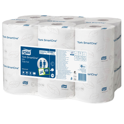 Artikelbild 2 für TORK Toilettenpapier SmartOne® T9 Mini 2-lagig, 12 Rollen, Artikelnummer 308092