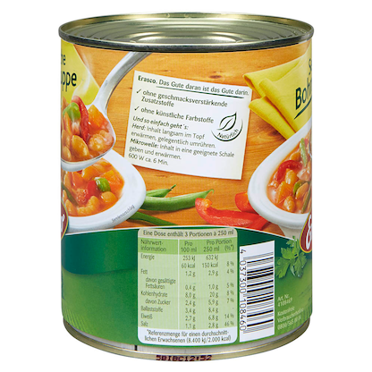 Artikelbild 2 für Erasco Serbische Bohnensuppe Eintopf 750,0 ml, Artikelnummer 196521