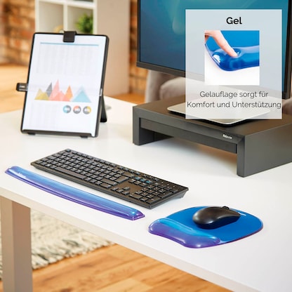 Artikelbild 4 für Fellowes Mousepad mit Handgelenkauflage Crystals Gel blau, Artikelnummer 769620