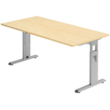 Artikelbild 1 für HAMMERBACHER OS 16 höhenverstellbarer Schreibtisch ahorn rechteckig, C-Fuß-Gestell silber 160,0 x 80,0 cm, Artikelnummer 656874