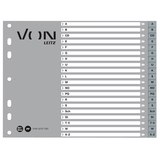 Artikelbild 1 für VON LEITZ Register DIN A4 Halbformat A-Z grau-weiß 20-teilig, 1 Satz, Artikelnummer 636088