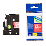 Artikelbild 1 für brother Schriftband TZe-435 TZE435, 12 mm weiß auf rot, Artikelnummer 653352