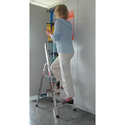 Artikelbild 2 für KRAUSE Stehleiter einseitig CORDA silber 3 Stufen, H: 125,0 cm, Artikelnummer 569816