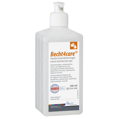 Artikelbild 2 für 3 + 1 GRATIS: Becht4care® Händedesinfektionsgel 3x 0,5 l + GRATIS 1x Händedesinfektionsgel 0,5 l, Artikelnummer 836854