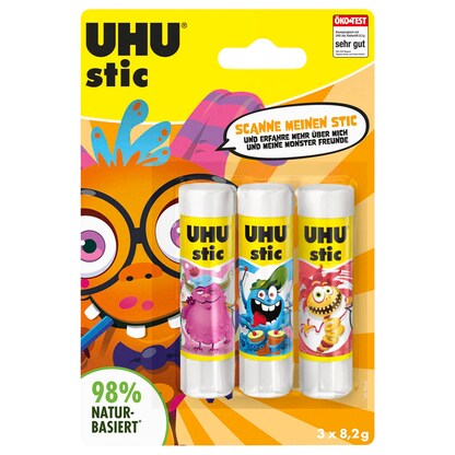 Artikelbild 3 für 3 UHU MONSTER Klebestifte 3x 8,2 g, Artikelnummer 312656