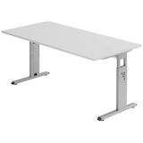 Artikelbild 1 für HAMMERBACHER OS 16 höhenverstellbarer Schreibtisch lichtgrau rechteckig, C-Fuß-Gestell silber 160,0 x 80,0 cm, Artikelnummer 656823