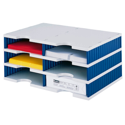 Artikelbild 2 für styro Sortierstation Styrodoc grau/blau mit 6 Fächer, Artikelnummer 444869