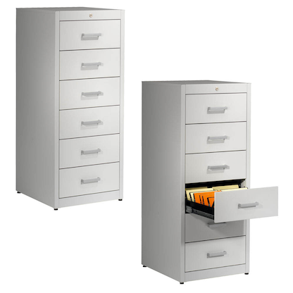 Artikelbild für mauser client entry Karteischrank lichtgrau 6 Schubladen 55,2 x 60,0 x 135,0 cm, Artikelnummer 259460