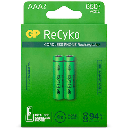Artikelbild 18 für 2 GP Akkus ReCyko+ Micro AAA 650 mAh, Artikelnummer 290157