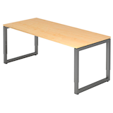 Artikelbild 1 für HAMMERBACHER RS19 höhenverstellbarer Schreibtisch ahorn rechteckig, Kufen-Gestell grau 180,0 x 80,0 cm, Artikelnummer 858872