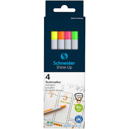 Artikelbild 8 für Schneider Shine-UP Textmarker farbsortiert, 4 St., Artikelnummer 513877