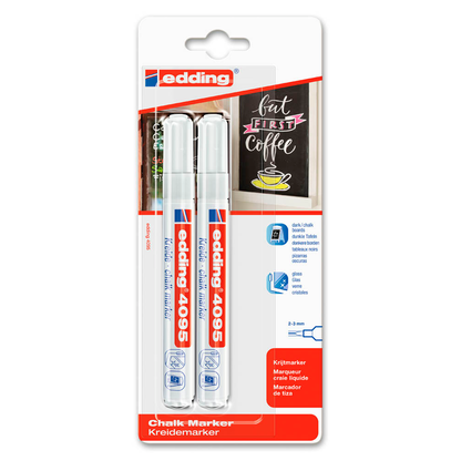 Artikelbild 14 für edding 4095 Kreidemarker weiß 2,0 - 3,0 mm, 2 St., Artikelnummer 146727