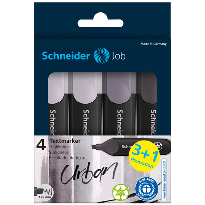Artikelbild 4 für 3 + 1 GRATIS: Schneider Job Textmarker farbsortiert, 3 St. + GRATIS 1 St., Artikelnummer 514032