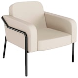 Artikelbild 1 für medso powered by PAPERFLOW Sessel MEDSO L Rund creme schwarz Kunstleder, 1 St., Artikelnummer 522567