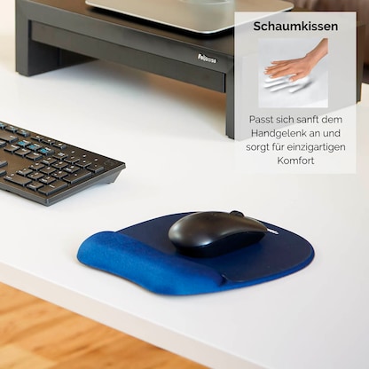 Artikelbild 5 für Fellowes Mousepad mit Handgelenkauflage Memory Foam dunkelblau, Artikelnummer 423178