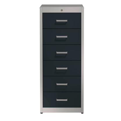 Artikelbild 5 für mauser client entry Karteischrank alu, anthrazitgrau 6 Schubladen 55,2 x 60,0 x 135,0 cm, Artikelnummer 259388