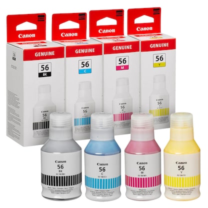 Artikelbild 24 für Canon GI-56 BK/C/M/Y schwarz, cyan, magenta, gelb Tintenflaschen, 4er-Set, Artikelnummer 876522