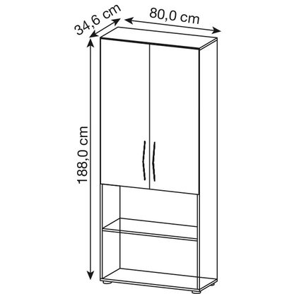 Artikelbild 3 für HAMMERBACHER Regalschrank 4770, V4770/W/W/BM weiß 80,0 x 34,6 x 188,0 cm, Artikelnummer 859886