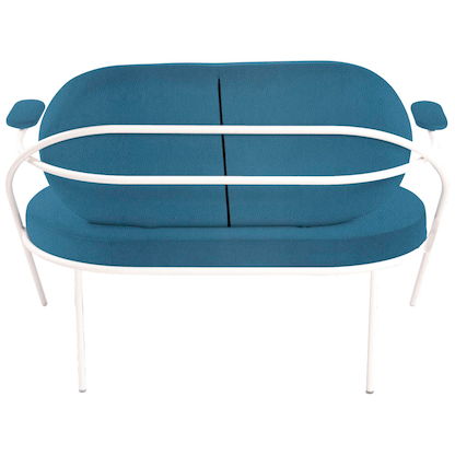 Artikelbild 4 für meet powered by PAPERFLOW 2-Sitzer Sofa SATURNE blau weiß Kunstleder, 1 St., Artikelnummer 231383