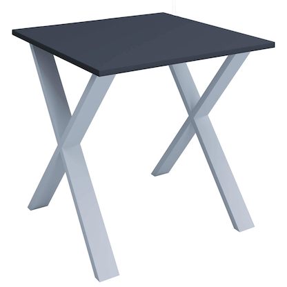 Artikelbild 5 für VCM my office Lona Schreibtisch anthrazit quadratisch, X-Fuß-Gestell silber 80,0 x 80,0 cm, Artikelnummer 268266