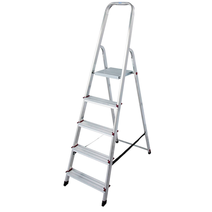 Artikelbild 6 für KRAUSE Stehleiter einseitig CORDA silber 5 Stufen, H: 175,0 cm, Artikelnummer 569835