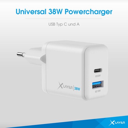 Artikelbild 4 für XLAYER Powercharger 38W Ladeadapter weiß, 38 Watt, Artikelnummer 922334