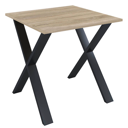Artikelbild für VCM my office Lona Schreibtisch sonoma-eiche quadratisch, X-Fuß-Gestell schwarz 80,0 x 80,0 cm, Artikelnummer 973711