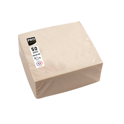 Artikelbild für PROnappe Servietten creme 2-lagig 20,0 x 20,0 cm, 50 St., Artikelnummer 361263