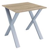 Artikelbild 1 für VCM my office Lona Schreibtisch sonoma-eiche quadratisch, X-Fuß-Gestell silber 80,0 x 80,0 cm, Artikelnummer 973594