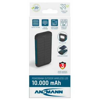 Artikelbild 14 für ANSMANN PB212W Solar-Powerbank 10.000 mAh schwarz, Artikelnummer 654789