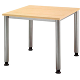 Artikelbild 1 für HAMMERBACHER Orbis höhenverstellbarer Schreibtisch ahorn quadratisch, 4-Fuß-Gestell silber 80,0 x 80,0 cm, Artikelnummer 470195