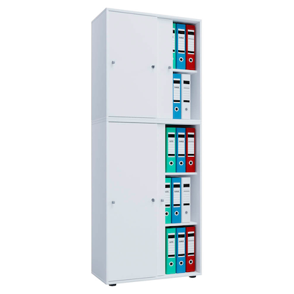 Artikelbild 6 für VCM my office Schiebetürenschrank XXL Lona, 914374 weiß 3 Fachböden 70,0 x 37,0 x 183,0 cm, Artikelnummer 886080