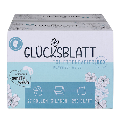 Artikelbild 3 für GLÜCKSBLATT Toilettenpapier klassisch weiß 3-lagig, 27 Rollen, Artikelnummer 671809