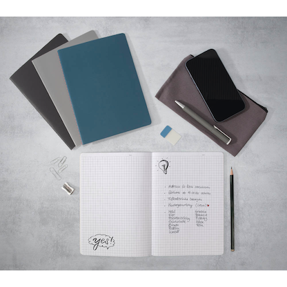 Artikelbild 10 für 2 SIGEL Notizhefte Linescape DIN A5 kariert, mittelblau, neon-grün Softcover 68 Seiten, Artikelnummer 630818