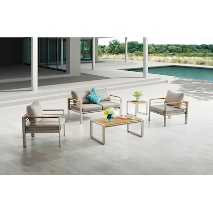 Artikelbild 3 für Garden Pleasure Loungegruppe FLORENCE hellgrau, braun Metall, 4-teilig, Artikelnummer 544183