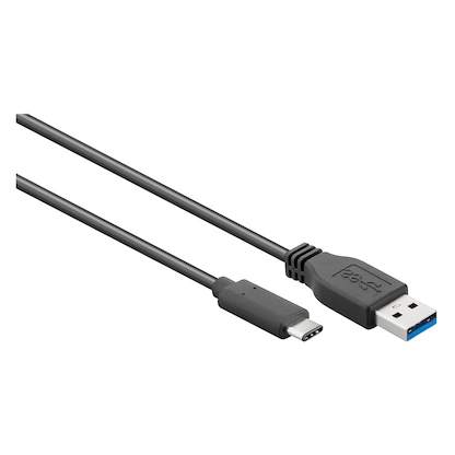 Artikelbild für goobay USB C/USB 3.0 A Kabel 1,0 m schwarz, 1 St., Artikelnummer 170074