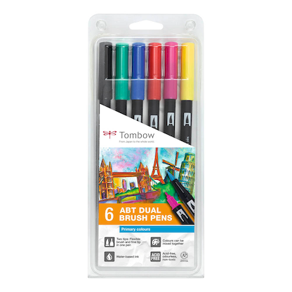 Artikelbild 23 für Tombow ABT Dual Brush-Pens farbsortiert, 6 St., Artikelnummer 398432